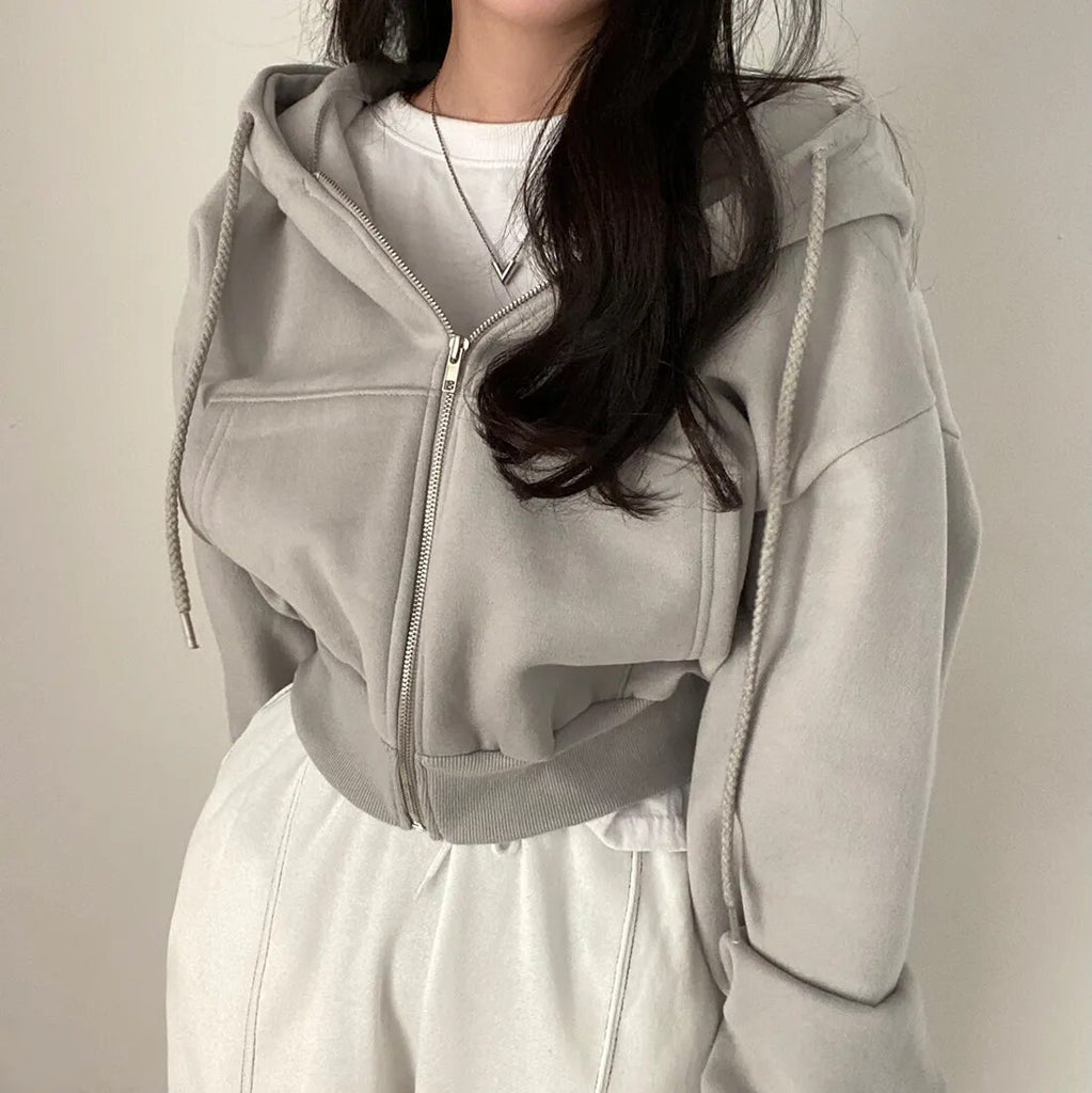 Korean Version Long Sleeve Hooded Jacket