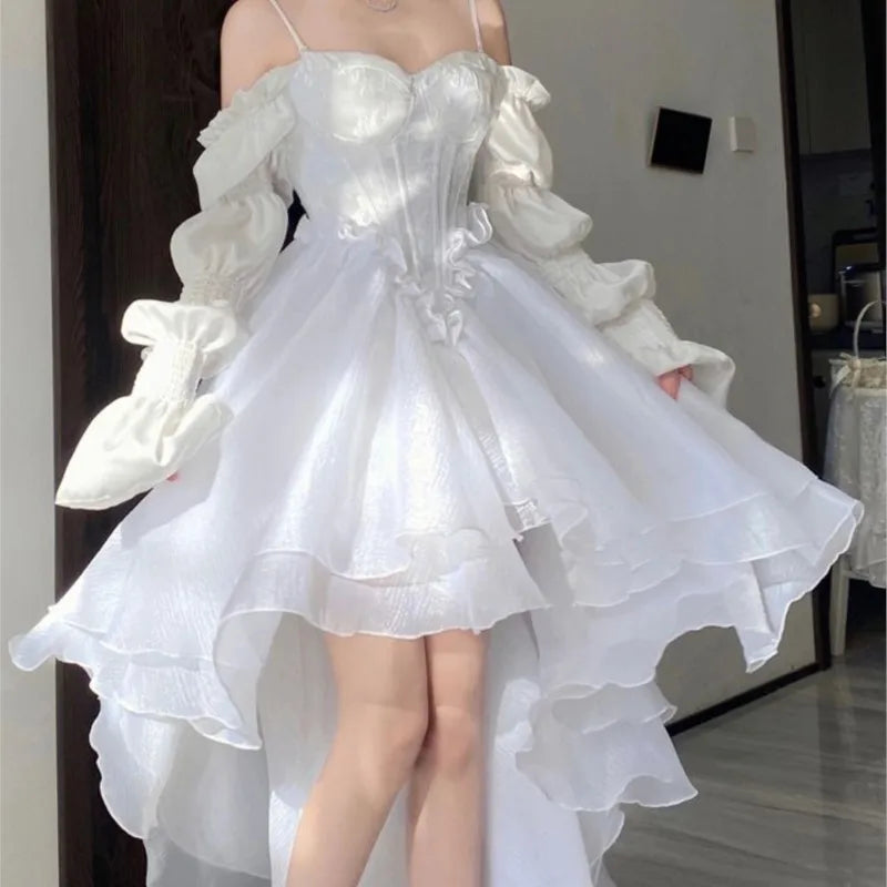 Spring Elegant White Off Shoulder Dress