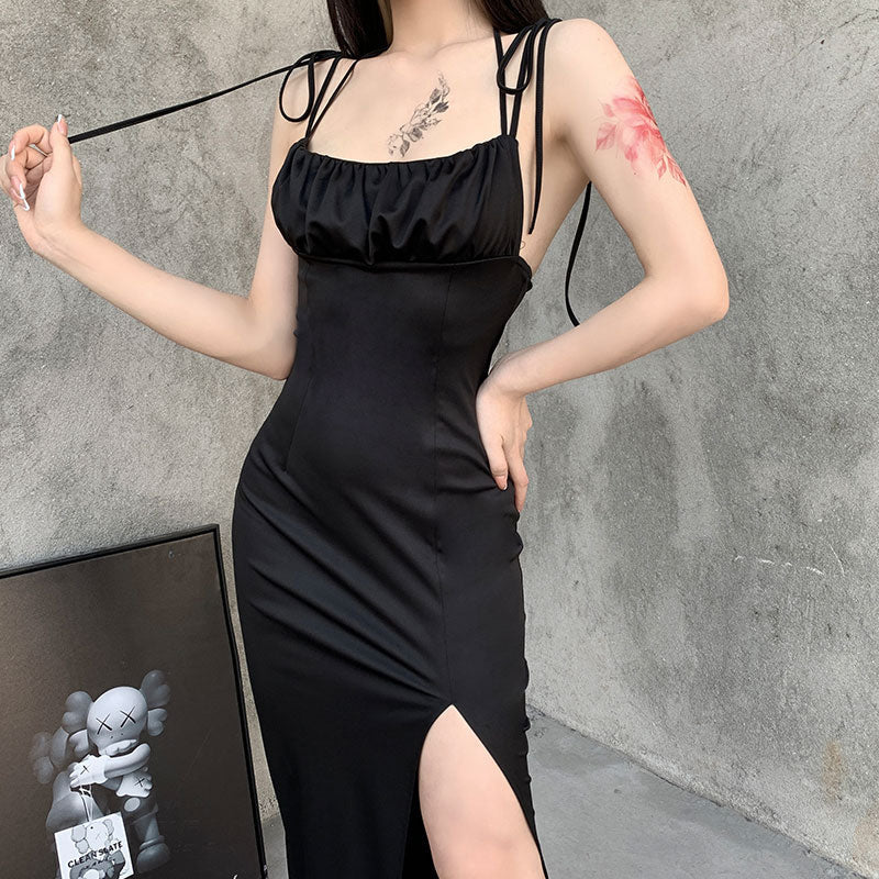 Black Spaghetti Strap Maxi Dress