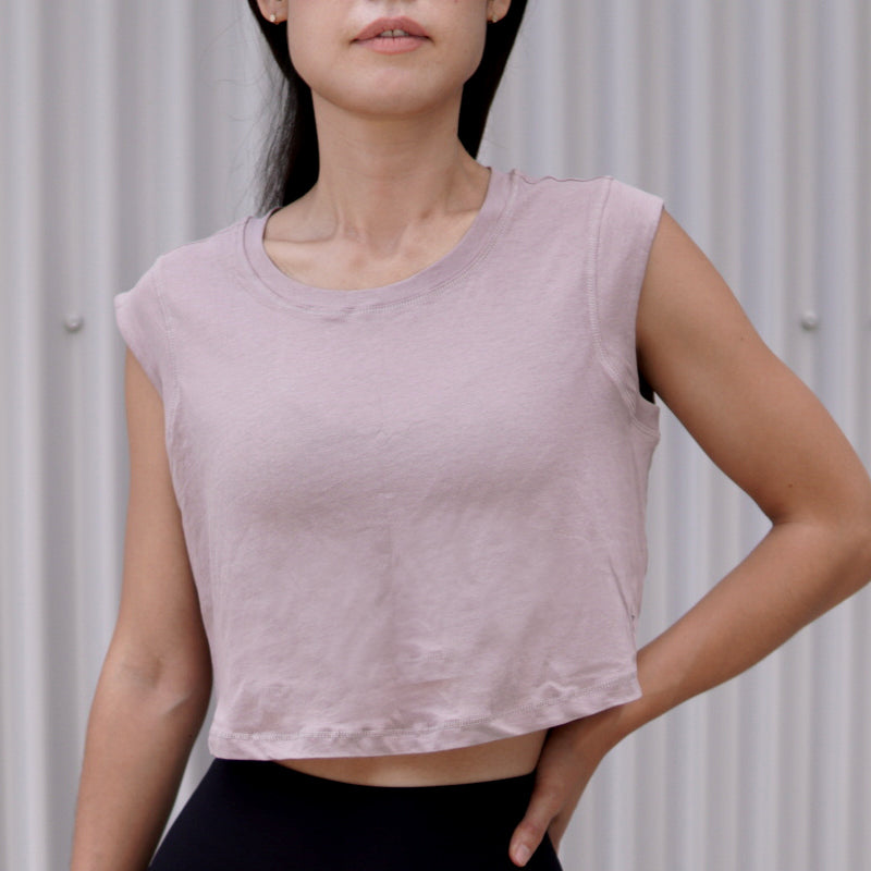 RELAXED CREW CROP TOP [LAVENDER]
